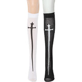 Territory Cross Stockings Cosplay Black Women Punk Harajuku Dark Gothic Y2K Festival Party Hosiery Long Socks Knee Lolita Girls High Socks