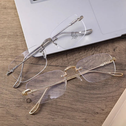 Territory Retro Square Frame Eyeglasses Women Girls Lightweight Comfortable Anti Blue Light Glasses Gold Color Glasses Fashion Accessories