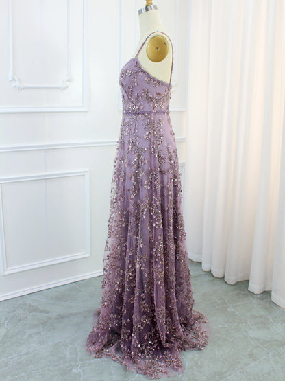 Territory  Lilac Sweetheart A Line Evening Dresses Luxury Beaded Sleeveless Formal Gowns 2024 For Women Party With Best Price