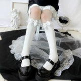 Territory Lolita Lace JK Stockings Bow Knot Lolita Socks Female Long Socks Lolita Soft Sister Jk Uniform Knee Socks Student Cute JK Socks