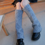 Territory New Japanese Wool Leg Warmers Cashmere Winter Warm Plush Knitted Boots Cover Socks Korea Women Leg Socks Y2K Lolita Accessories