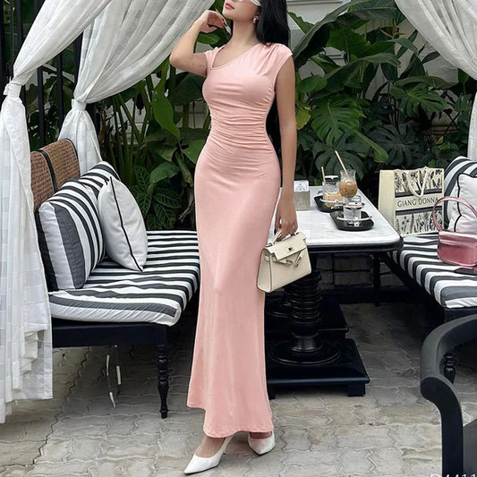 Territory Fashion Maxi Dress For Women Elegant Party Vestidos Summer Solid Streetwear Sleeveless Sexy Dress Casual Club Simple New Dresses