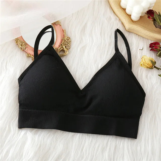 Territory Seamless Top Women Sexy Tank Tops Women Underwear Strap Crop Top Female Lingerie Intimates With Removable Pad Bralette S-XL