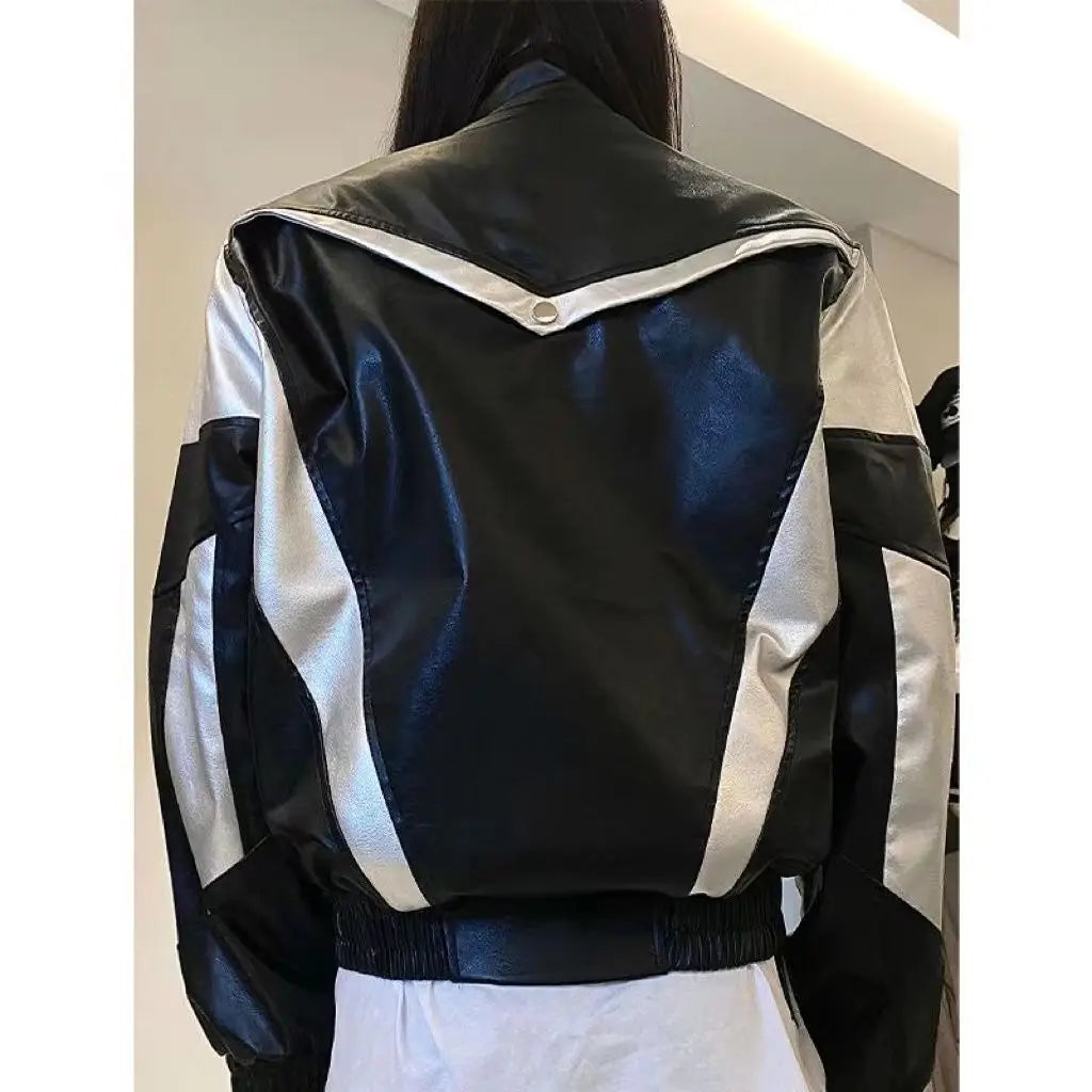 Territory Jacket Bomber Black Women Varsity New Outerwear Leather Jackets Lightning American Y2k Racing Oversize Baseball Jacket