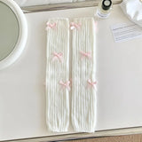 Territory New Japanese Bow JK Knitted Leg Socks Wool Pile Socks Leg Warmer Y2k Punk Harajuku Leg Cover Pile Socks Korean Leg Socks