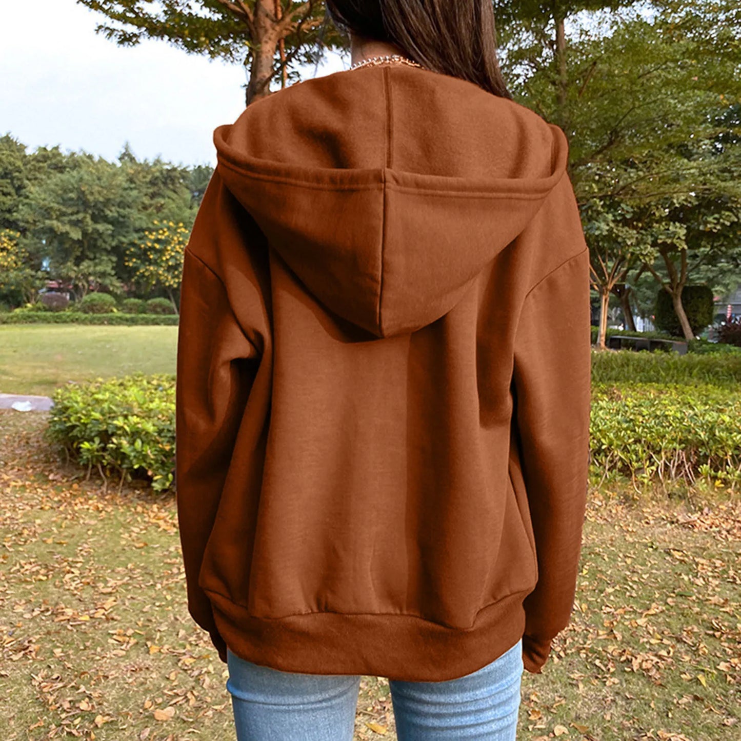 Territory Korean Fashion All Match Zipper Hoodies Sweatshirt Pullover Y2K Zipper Pocket Drawstring Women Clothing Sky Blue Casual Jakets