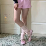 Territory Japanese Leg Warmers Lolita Stepping Sock Cover Y2K Girl Socks Knitted Foot Cover Women Socks Gothic Cuffs Ankle Warmer