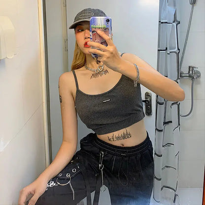 Territory Gothic Techwear Black Cargo Pants Women Punk Chain Pockets White Wide Leg Trousers Female Harajuku Streetwear Mall Goth