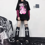 Territory Punk Leg Warmers Black Gothic Socks Japanese JK Lolita Harajuku Y2k Hot Girl Leg Set Long Punk Cool Socks Thigh Accessries