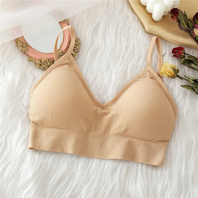 Territory Seamless Top Women Sexy Tank Tops Women Underwear Strap Crop Top Female Lingerie Intimates With Removable Pad Bralette S-XL