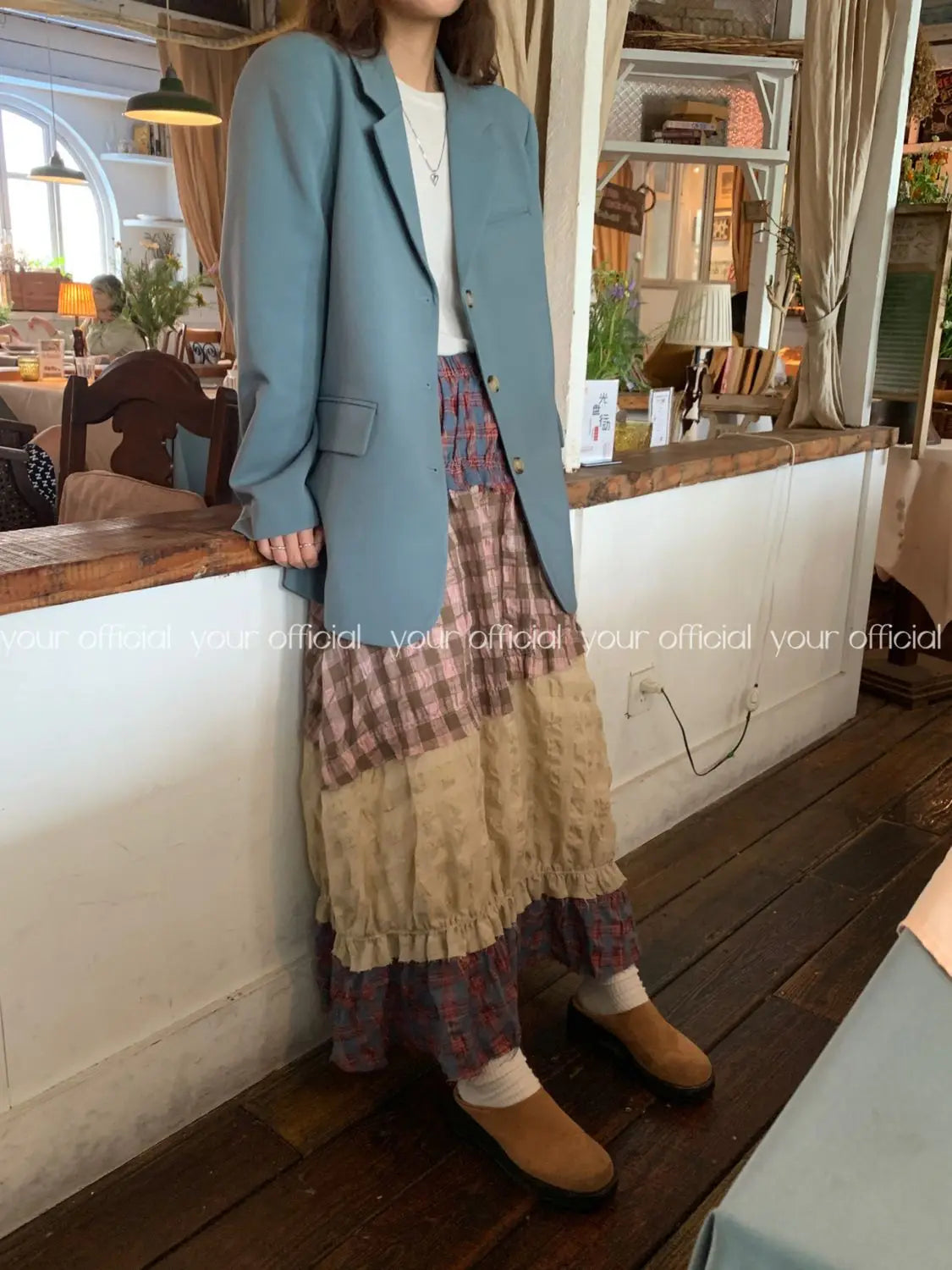 Territory Long Skirt Patchwork Spring New Streetwear Halter Women Color Patchwork Pleated Skirt Fashion