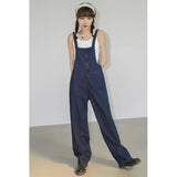 Territory Denim Overalls Women Streetwear Jumpsuits Vintage Sweet Wide Leg Suspender Pants Preppy Bow Bandage Strap Jeans Trousers