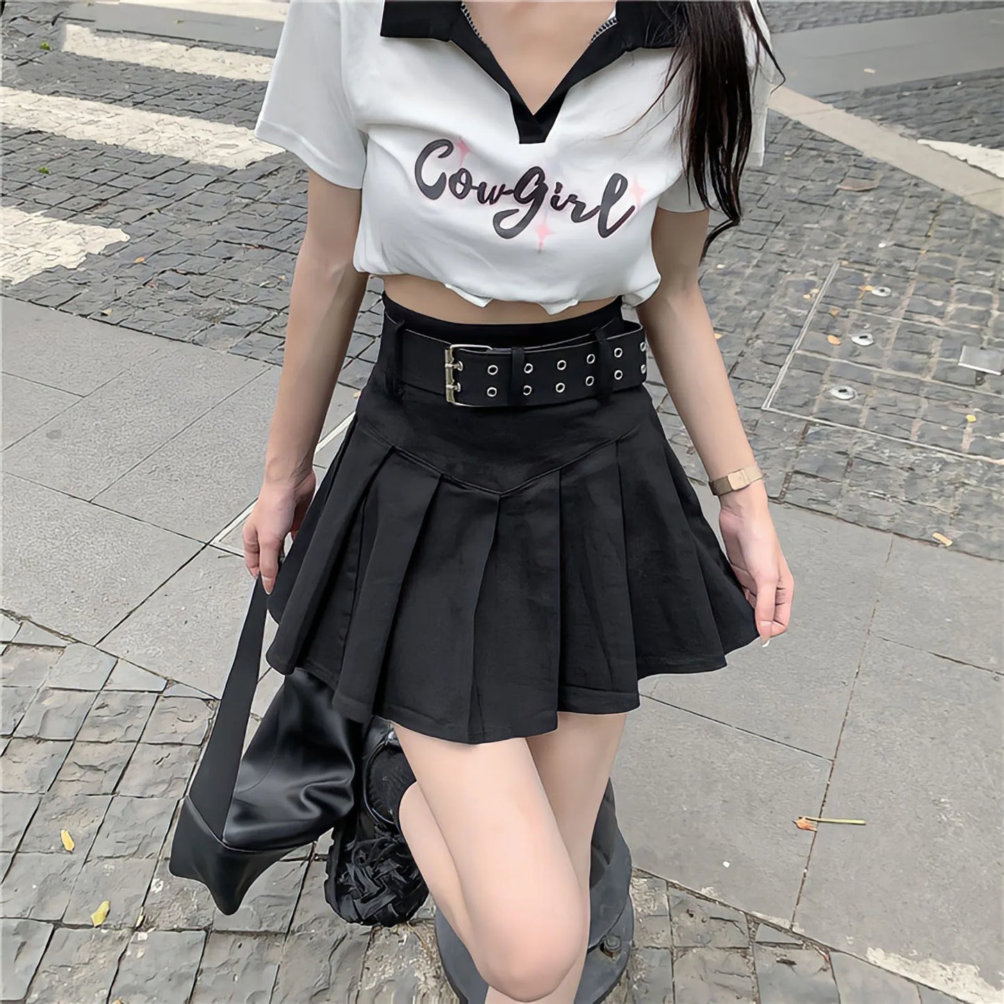 Territory Pleated Black Skirt Summer High Waist Tenni Preppy Girls Korean Fashion Y2k Harajuku Olid Color Casual Kawaii Mini Short Skirts