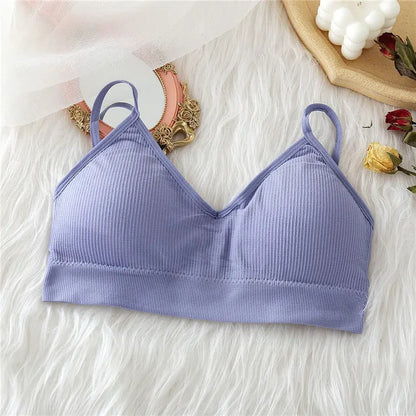 Territory Seamless Top Women Sexy Tank Tops Women Underwear Strap Crop Top Female Lingerie Intimates With Removable Pad Bralette S-XL