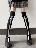 Territory 1 pair of cross long tube JK socks printed knee length socks velvet material performance Cos stockings Lolita stockings