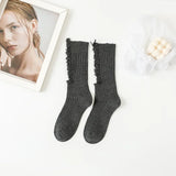 Territory Gothic Ripped Mid Tube Socks Hand Cut Pile Pile Socks Knitted Socks Y2k Hot GirlWomen Punk Harajuku Clothing Accessories