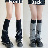 Territory New Leg Warmers Cross Chain Leg socks Y2k Japanese Punk Hot Girl Dark Women Harajuku Gothic Cable Knit Socks Cosplay Accessories