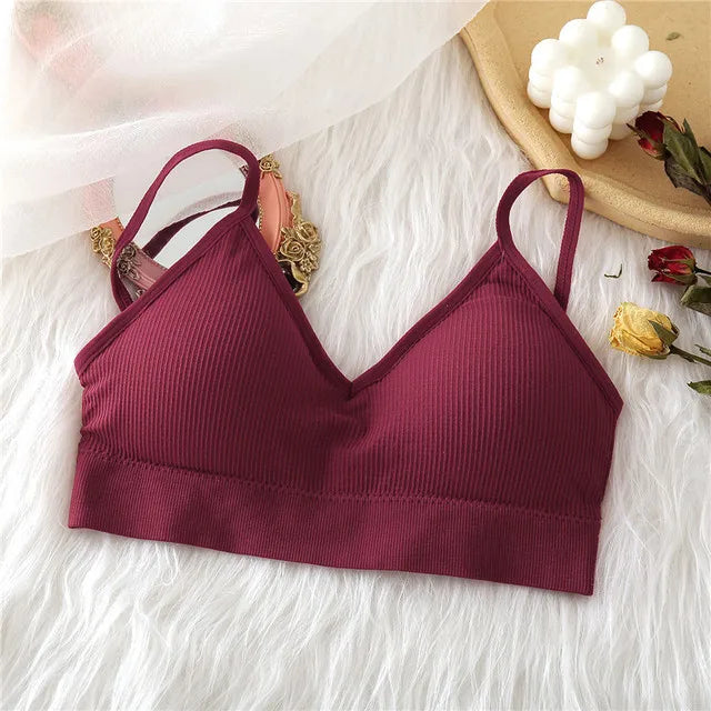 Territory Seamless Top Women Sexy Tank Tops Women Underwear Strap Crop Top Female Lingerie Intimates With Removable Pad Bralette S-XL