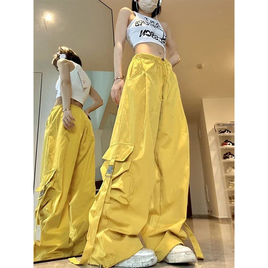 Territory S-3Xl Y2K Cargo Pants Women Streetwear Oversized Wide Leg Sweatpants Harajuku Big Pockets Joggers Baggy Sports Trousers