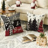 4pcs Linen Mixed Woven Rustic Proverbs 18''x18''/45cm*45cm Christmas Throw Pillowcase, Home Decor, Room Decor, Bedroom Decor, Collectible Buildings Accessories (Cushion Is Not Included)