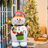 62-Inch Festive Snowman Balloon with Christmas Scarf & Gift Design - Perfect for Holiday Parties, Birthday Decorations, and New Year's Celebrations