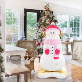 47-Inch Pink Scarf Snowman Balloon - Perfect for Christmas & New Year's Decor, Ideal for Parties, Birthdays, and Outdoor Celebrations